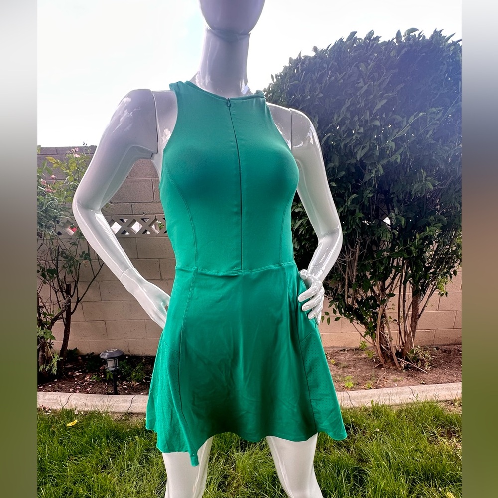 All in Motion Green Sleeveless Halter Mini Dress P84W